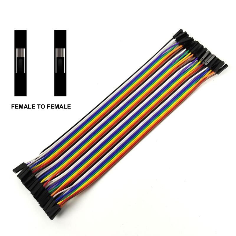 Jumper wire female to female 20 centimeters - 40 pieces.