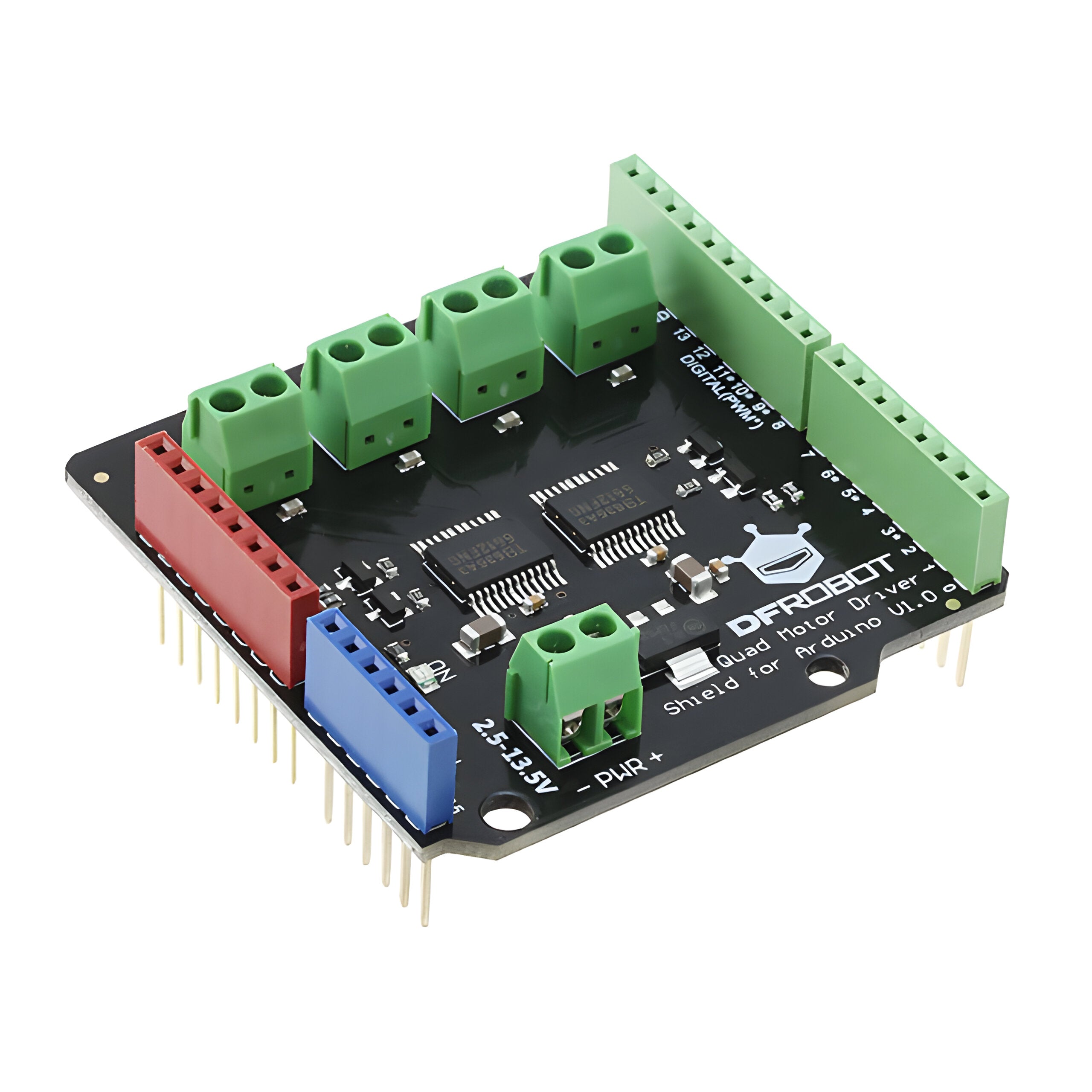 Quad DC Motor Driver Shield for Arduino | DC Motor Controller | Rapid ...