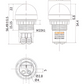 22mm Panel Mounted Ball Head LED Power Indicator Light (9-24 AC/DC)