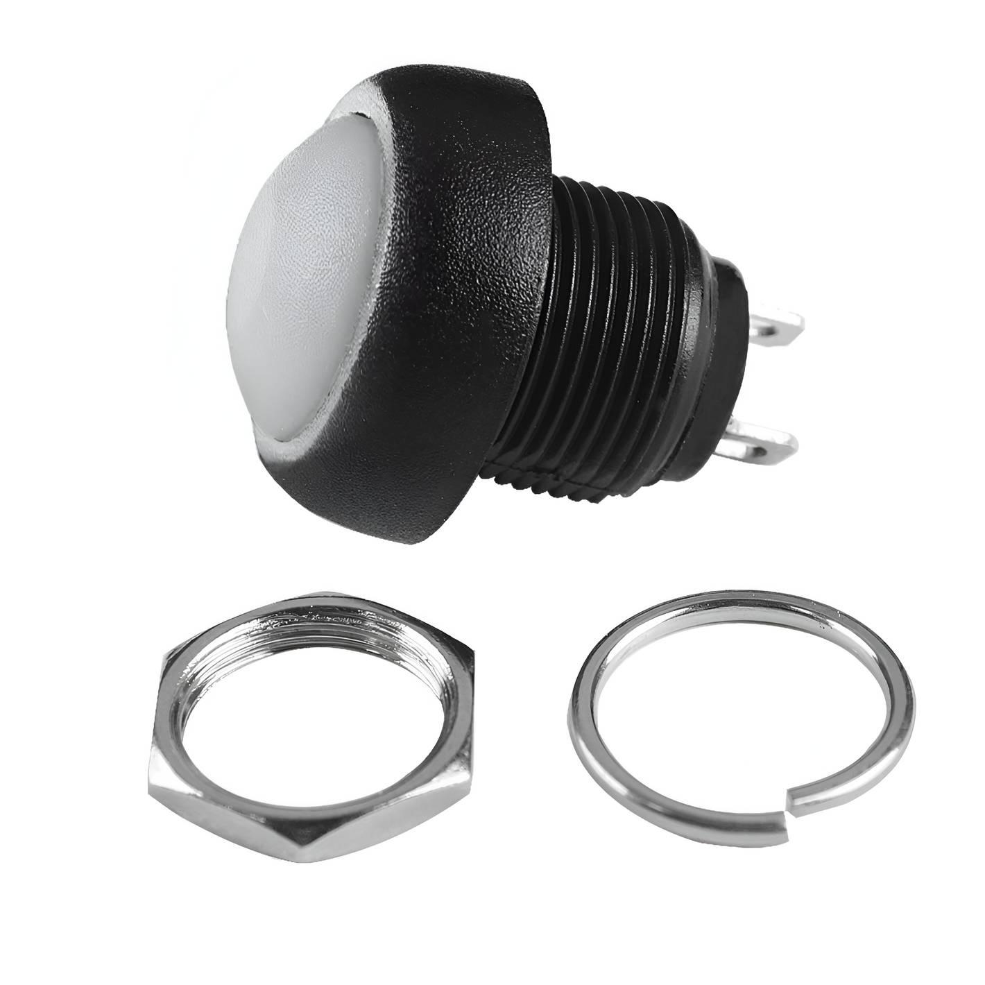 12mm Momentary Push Button - White