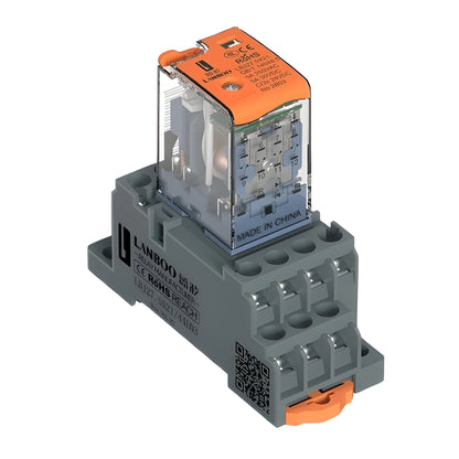 12VDC 12A DPDT Relay With DIN RAIL Base