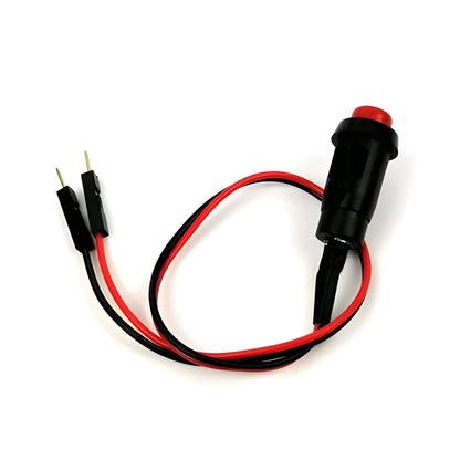 Push Button (Red) Panel Mount 10mm with Wire-20cm