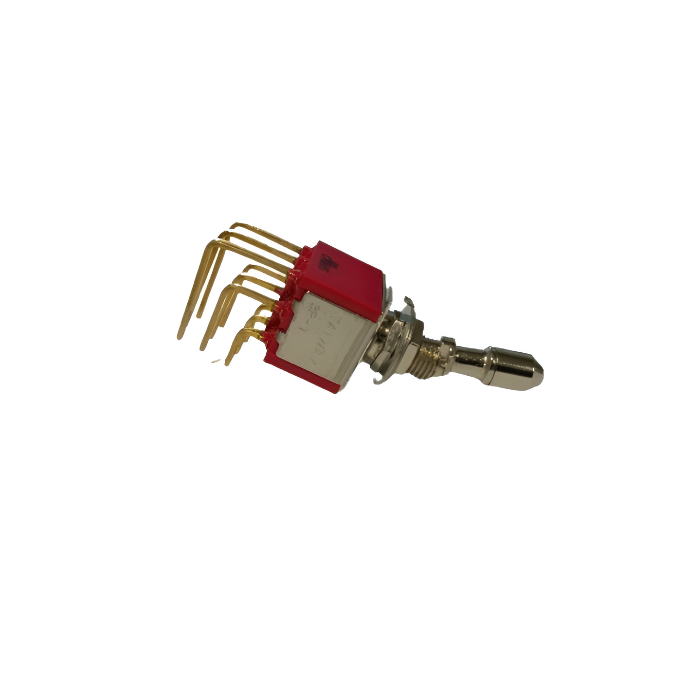 3PDT Miniature Locking Toggle Switch - Vertical R/A